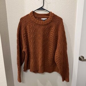 American Eagle Outfitters Rust Cable Knit Sweater
